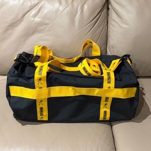 Black Duffel Bag with Yellow Straps - Men's Travel & Gym Jonnie Walker